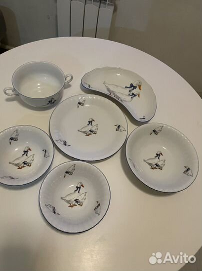 Посуда фарфор гуси