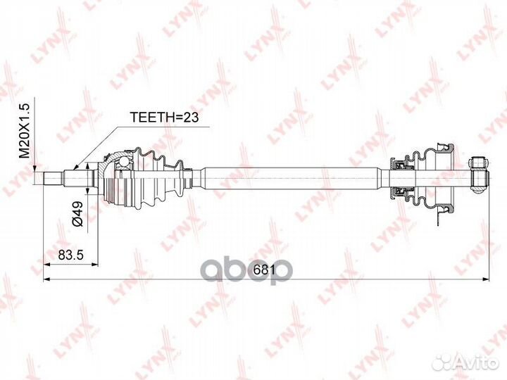 Привод в сборе L renault Logan I 1.5D-1.6 05