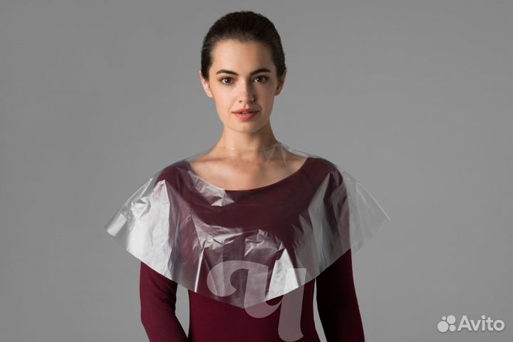 Пелерина полиэтилен, 39 см, прозрачный, 25 шт/упк