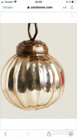 Новогодние игрушки, елочные украшения Zara Home