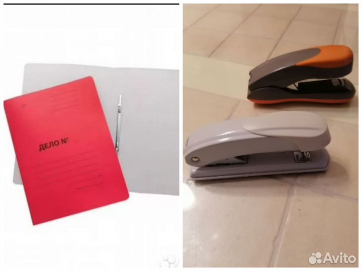 Папка-скоросшиватель картонная 12шт новые+степлеры