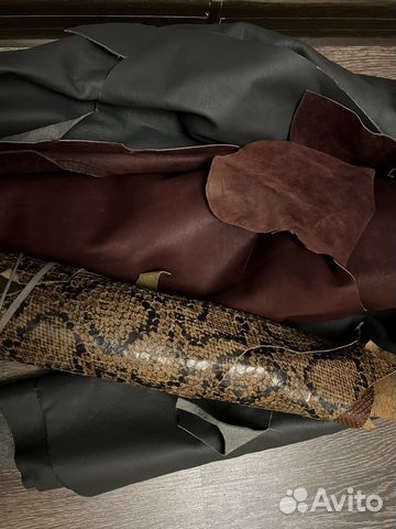 Кусок/Лоскут натуральная кожа, замша, змея