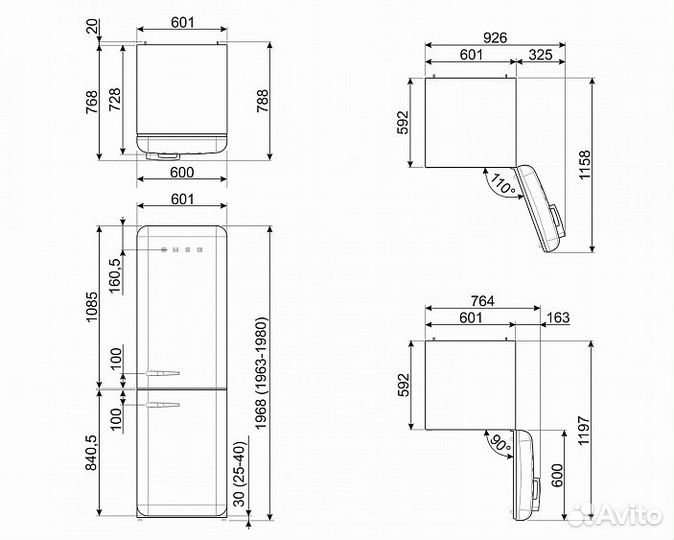 Холодильник smeg FAB32ROR5