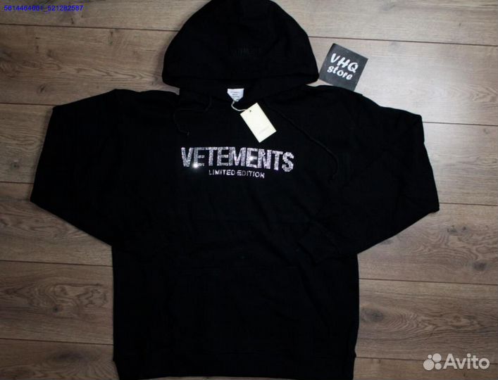 Худи vetements oversize со стразами (Арт.88258)