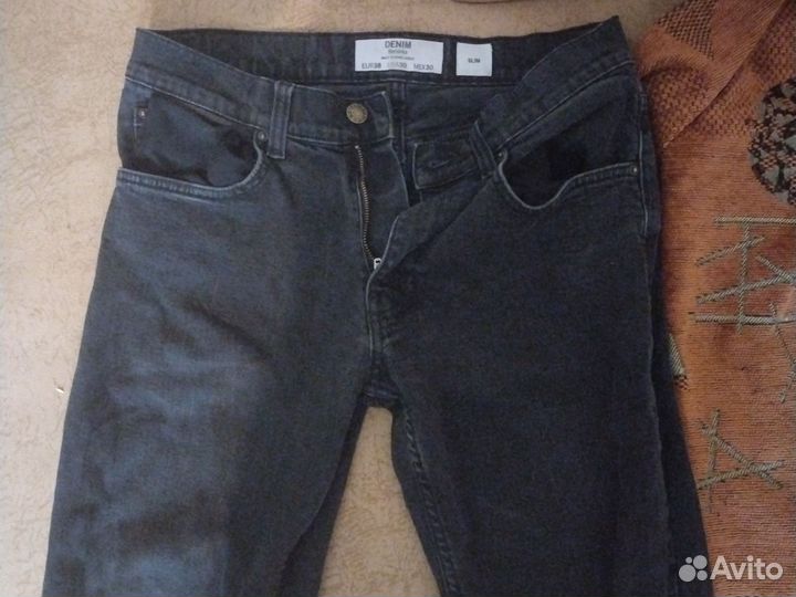 Штаны denim Bershka Slim