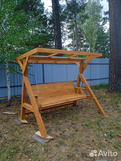 Качели садовые деревянные