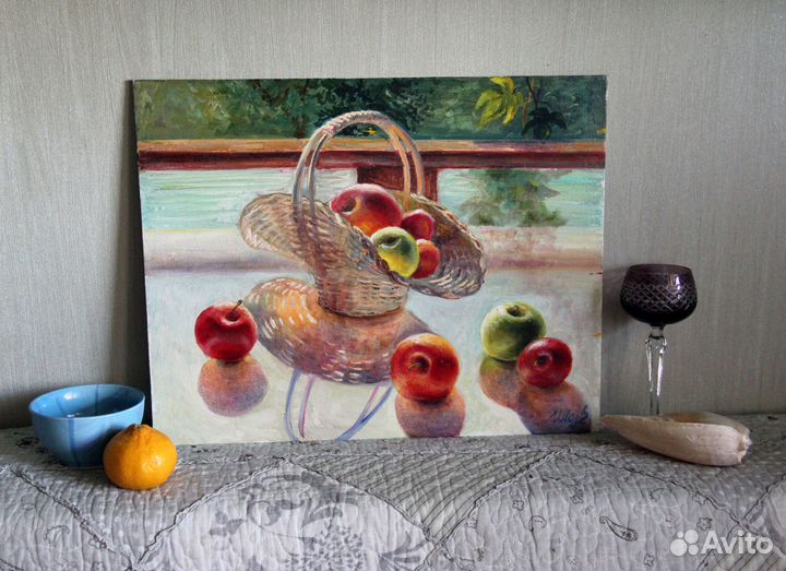 Картина маслом на холсте Натюрморт с яблоками