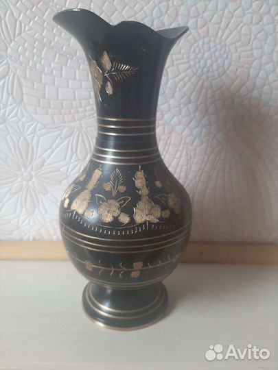 Ваза латунь,крытье, Индия