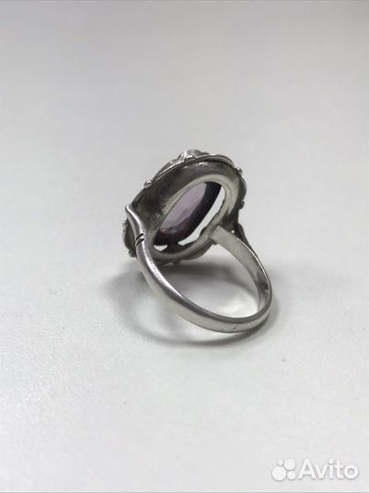 Серебряное кольцо с морганитом