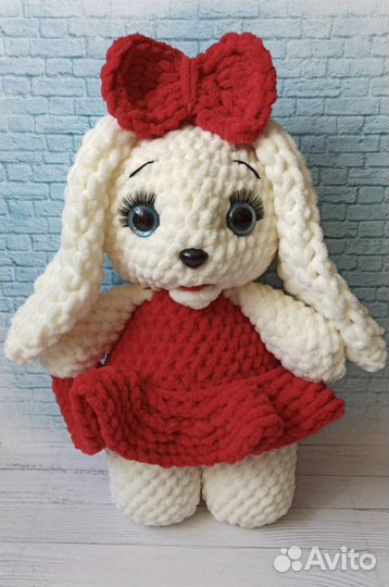 Вязаная Мягкая игрушка Зайка (ручной работы)