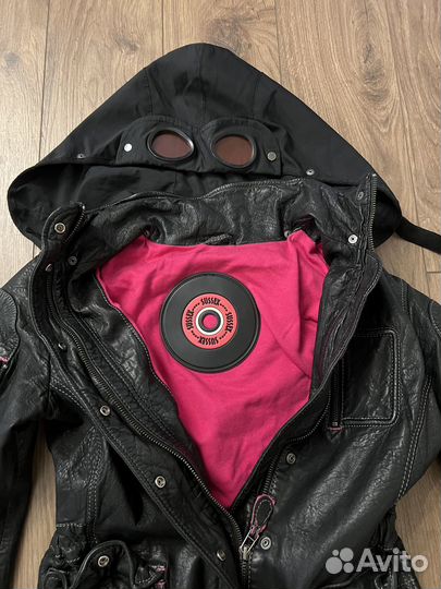 Balenciaga кожаная косуха куртка с капюшоном