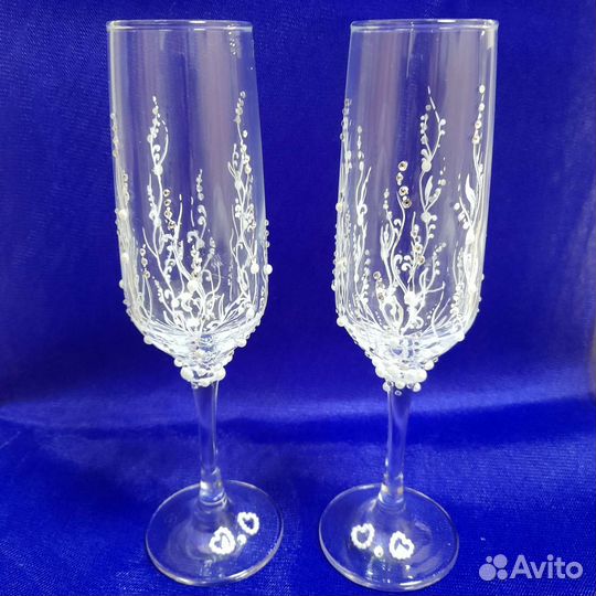 Свадебные бокалы ручной работы