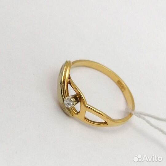 Кольцо / размер 18 / 1,90г / Золото585 / бриллиант