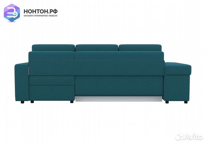 Диван угловой пантограф Бруно синий