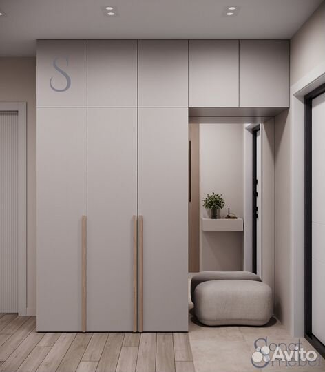 Шкаф распашной двухдверный №35 (дуб). 1000х2400