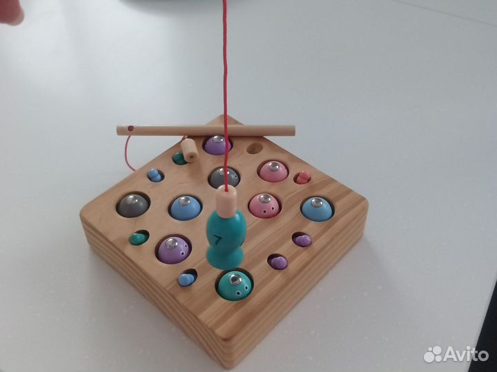 Игрушка рыбалка деревянная магнитная
