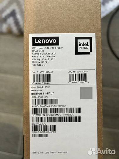 Ноутбук новый lenovo IdeaPad 1