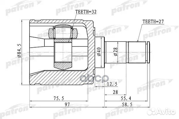 Шрус внутренний правый 27x40x32 honda accord CL