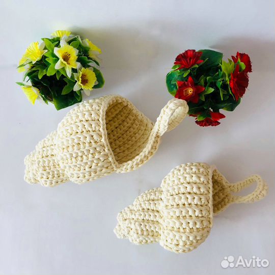 Вязаные корзинки