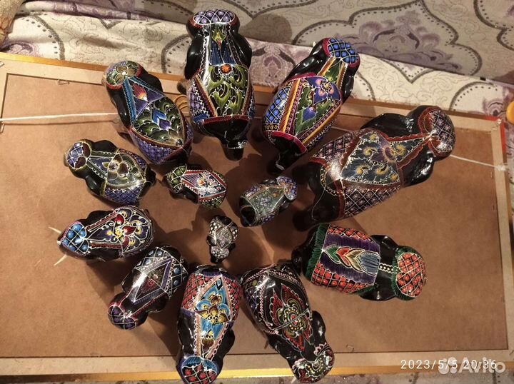 Слоники из дерева. Слон. Роспись. Из Тайланда