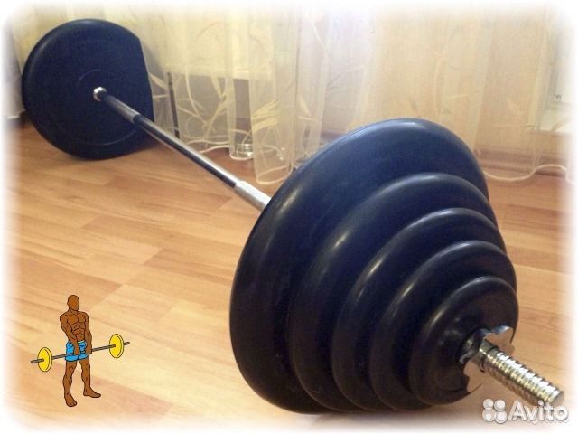 Штанга общим весом 73 кг