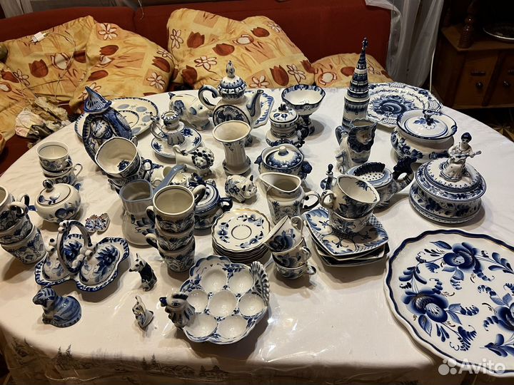 Гжель посуда, фигурки