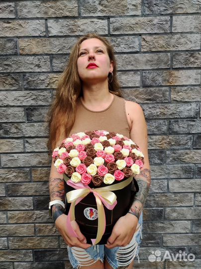 Шоколадные Розы - 101 шт в Коробке