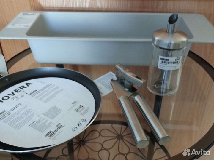 Сахарница,нож,сковорода икея