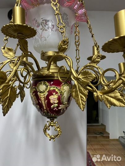 Люстра старинная бронза, антиквариат