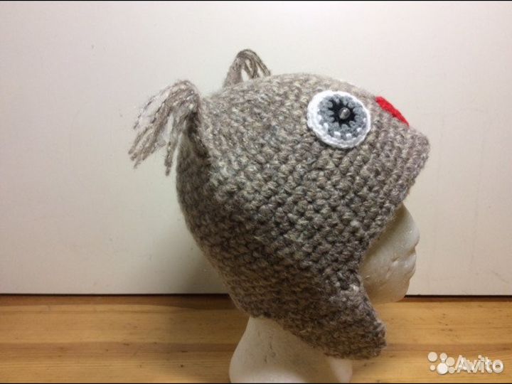 Модная ушанка с совой на осень, р-р 55-57, арт 313