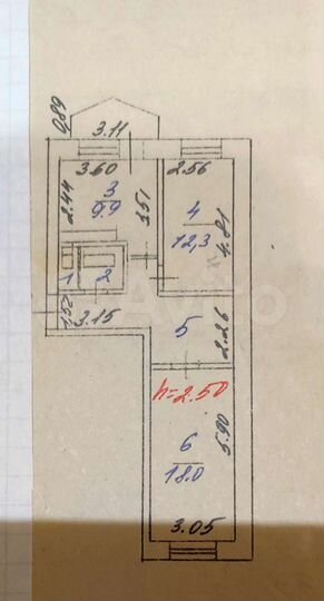 2-к. квартира, 57,8 м², 2/5 эт.