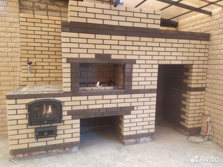 Печи камины барбекю из кирпича