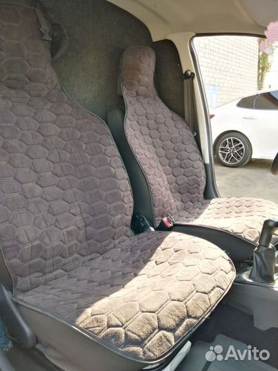 Накидки пара на сидение из Алькантары соты черные