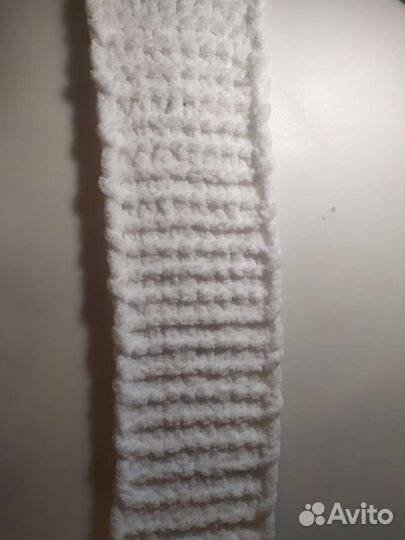 Шарф из Ализе пуффи белый