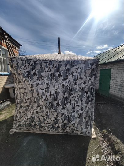 Мобильная баня палатка с печью