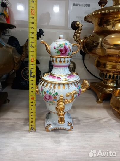 Самовар фарфоровый гжель СССР