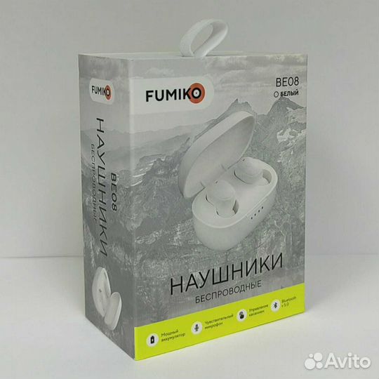 Беспроводные наушники TWS fumico BE08 белые
