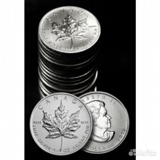 Серебряная инв. монета канадский Кленовы Лист