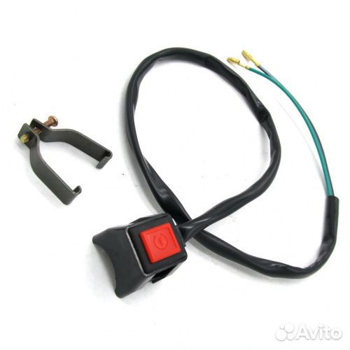 Кнопка стоп двигателя с креплением на руль квадрат