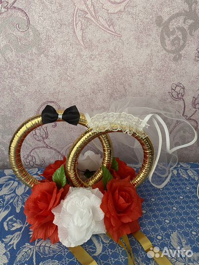 Кольца на машину свадебные