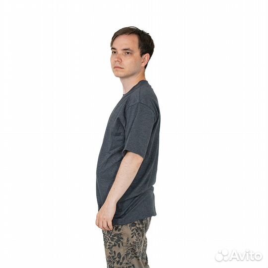 62740 Футболка однотонная темно-серый