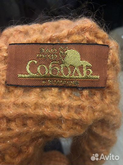 Женский шарф шапка с мехом