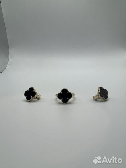 Золотой комплект van cleef с ониксом