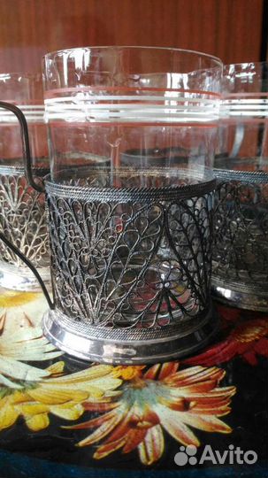 Комплект Стаканы и Подстаканники СССР