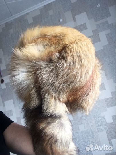 Лисья шапка с хвостом