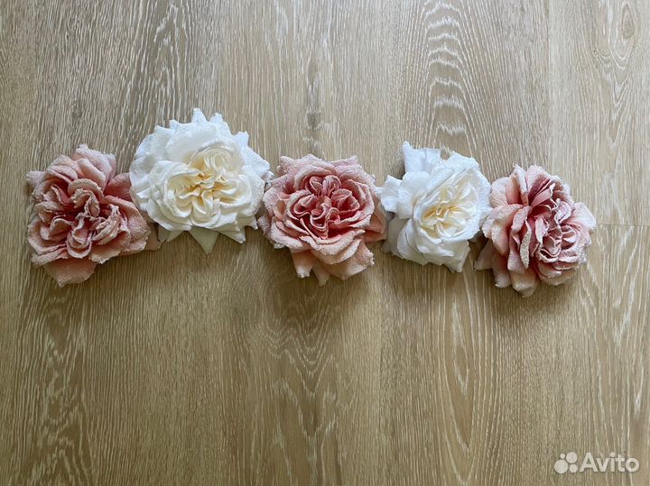 Розы из ткани