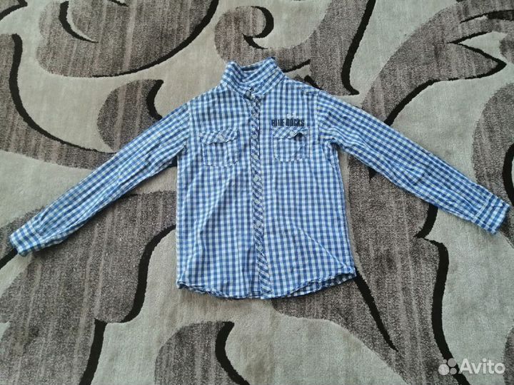 Отправлю почтой. Синяя клетчатая рубашка yigga (Ге