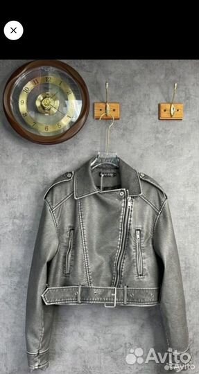 Кожаная куртка косуха оверсайз