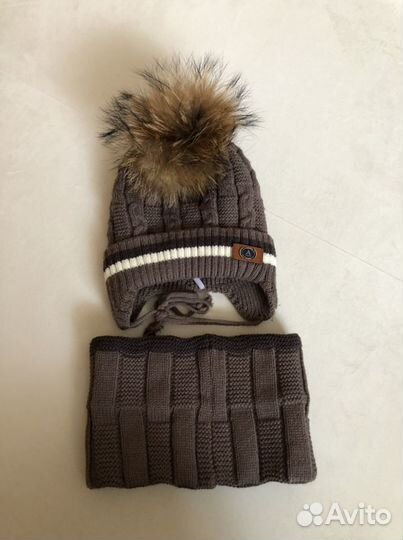 Шапка теплая для мальчиков новая 48-50 50-52