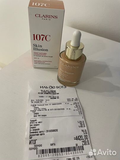 Clarins тональный крем skin illusion оттенок 107C